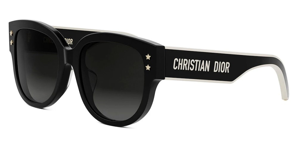 Dior DIORPACIFIC B2F - 10A1 O - 55 Lunettes de soleil Noir, Blanc Coussin arrondi