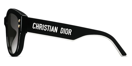 Dior DIORPACIFIC B2F - 10A1 O - 55 Lunettes de soleil Noir, Blanc Coussin arrondi