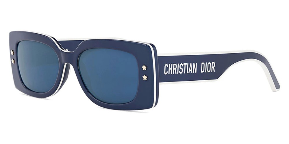 Dior DIORPACIFIC S1U - 30B0 A - 53 Lunettes de soleil Bleu, Blanc Angulaire