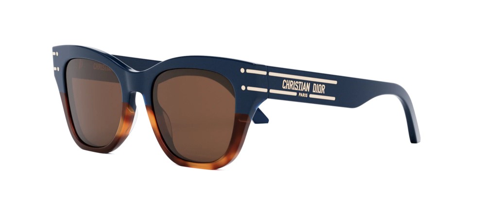 Dior DIORSIGNATURE B4I - 39F0 - 52 Lunettes de soleil Bleu et havane Angulaire