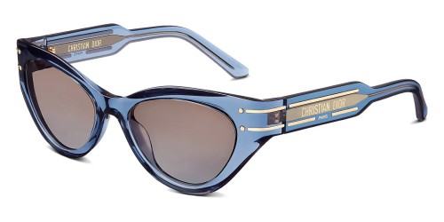 Dior DIORSIGNATURE B7I - 30F2 O - 52 Lunettes de soleil Bleu, Transparent Œil de chat