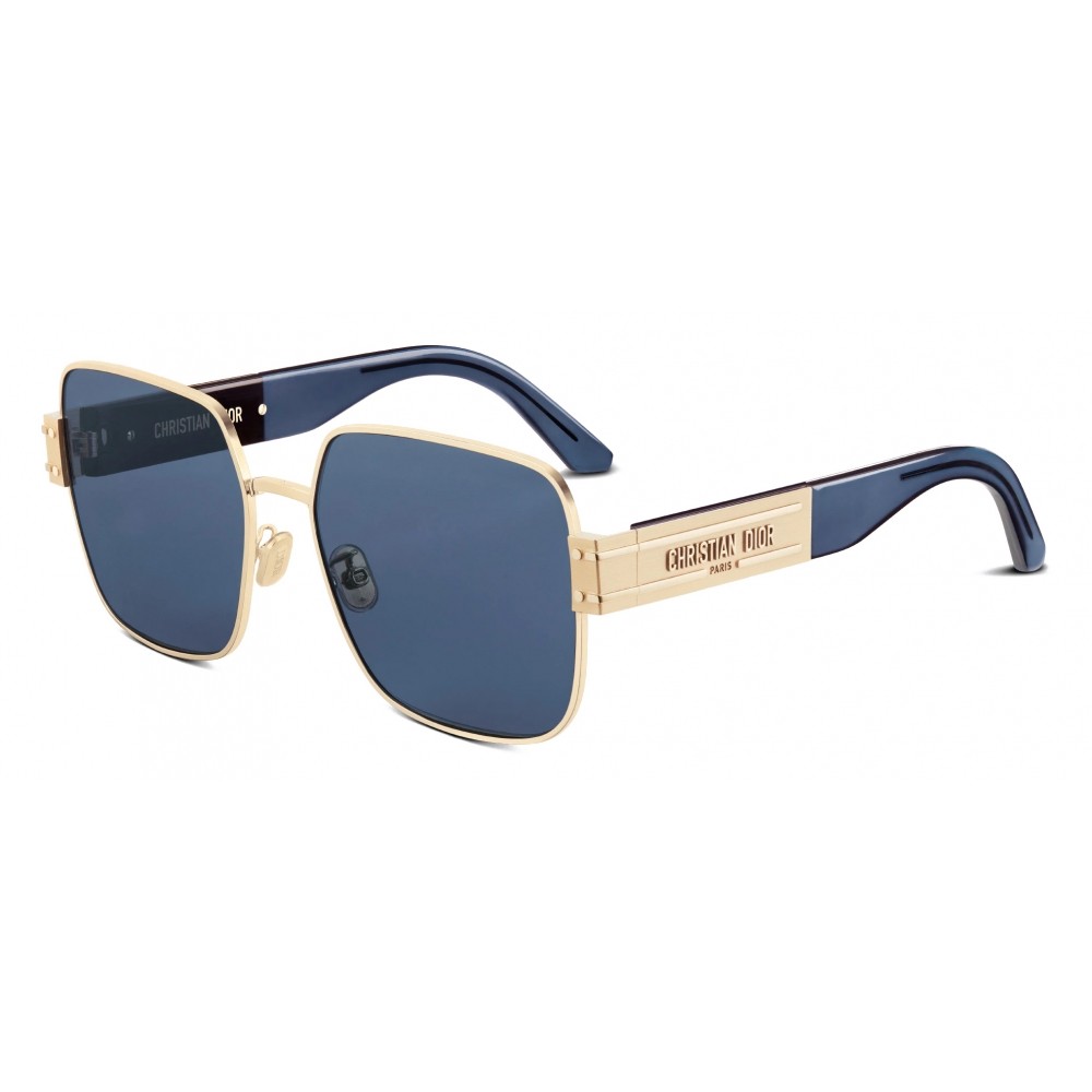 Dior DIORSIGNATURE S4U - B0B0 - 60 Lunettes de soleil Or, Bleu Angulaire