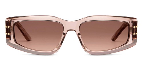 Dior DIORSIGNATURE S9U - 40F1 A - 56 Lunettes de soleil Rose, Transparent Angulaire