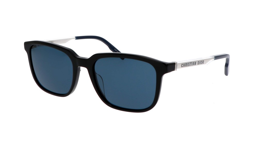 Dior DIORTAG SU - 10B0 A - 56 Lunettes de soleil Noir, Argent Angulaire