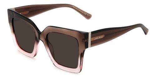 Jimmy Choo EDNA/S - 08M70 - 52 Lunettes de soleil Marron, Rose Angulaire