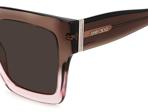 Jimmy Choo EDNA/S - 08M70 - 52 Lunettes de soleil Marron, Rose Angulaire