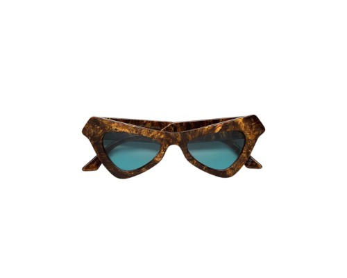 Marni EEF Fairy Pools Radica - 50 Lunettes de soleil Marron, À motifs Œil de chat