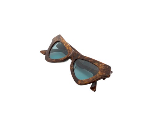 Marni EEF Fairy Pools Radica - 50 Lunettes de soleil Marron, À motifs Œil de chat