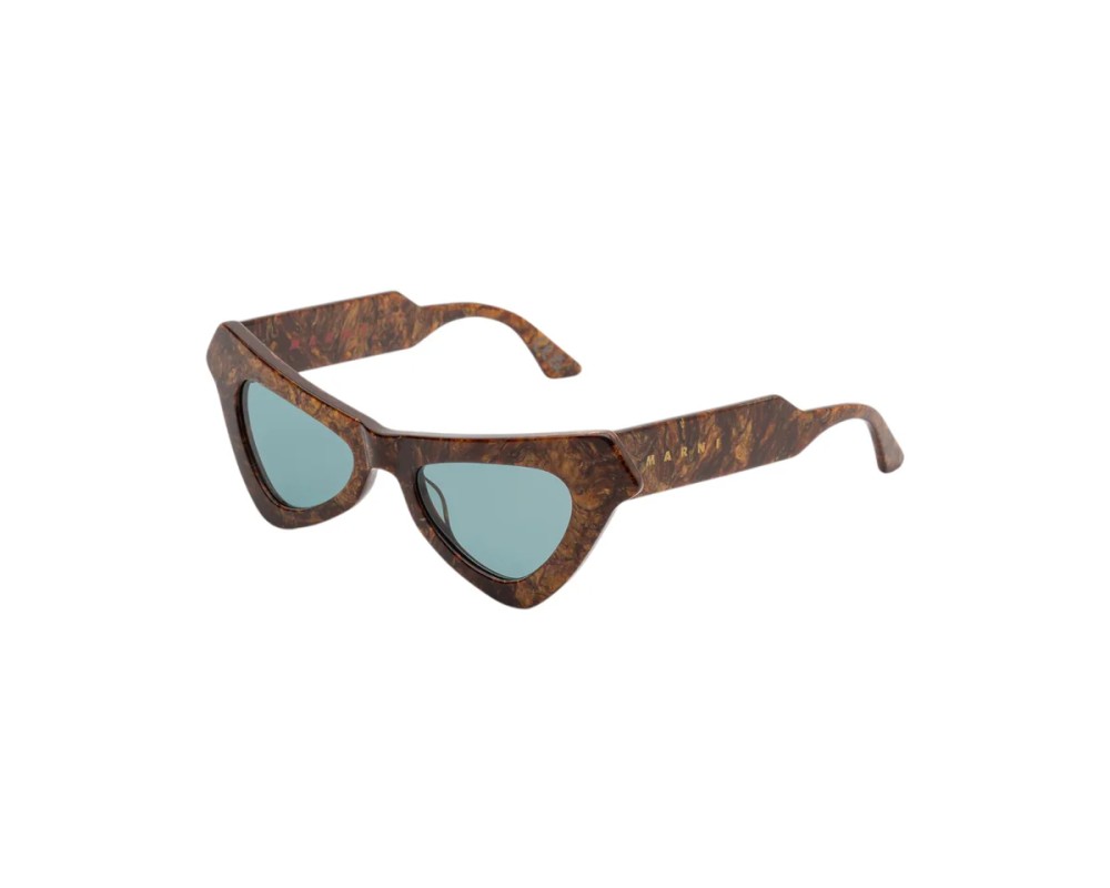 Marni EEF Fairy Pools Radica - 50 Lunettes de soleil Marron, À motifs Œil de chat