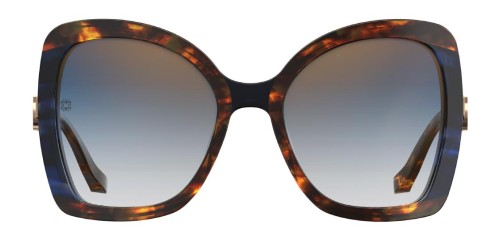 Elie Saab ES026/G/S - IPR 1Q - 56 Lunettes de soleil Havane, Bleu, Or Papillon