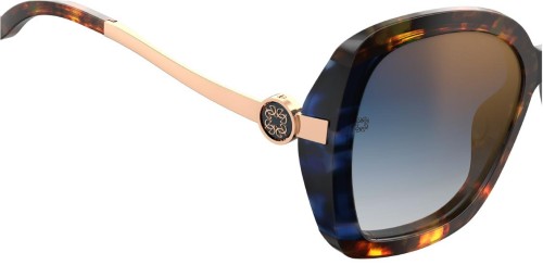 Elie Saab ES026/G/S - IPR 1Q - 56 Lunettes de soleil Havane, Bleu, Or Papillon