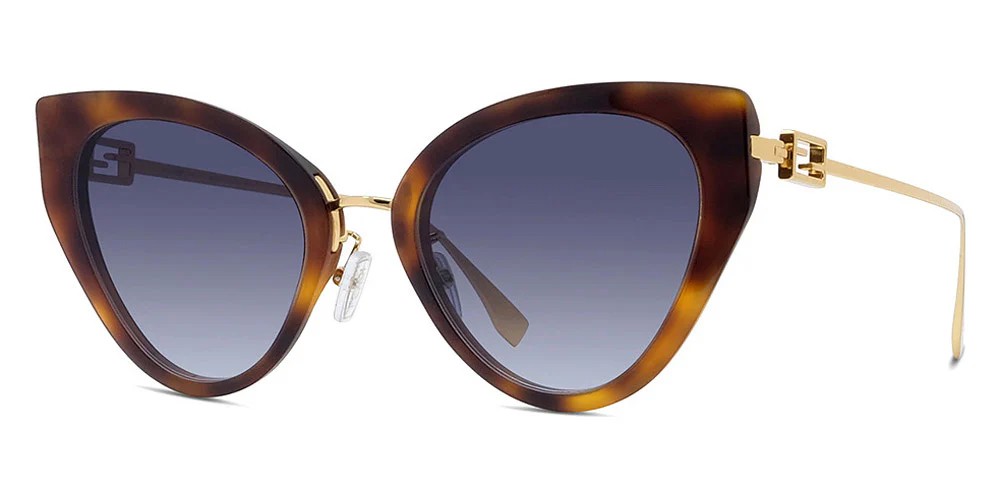 Fendi FE40014U - 53B - 54 Lunettes de soleil Havane Œil de chat