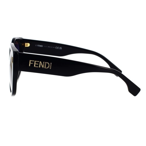 Fendi FE40017I - 01W - 55 Lunettes de soleil Noir Coussin arrondi