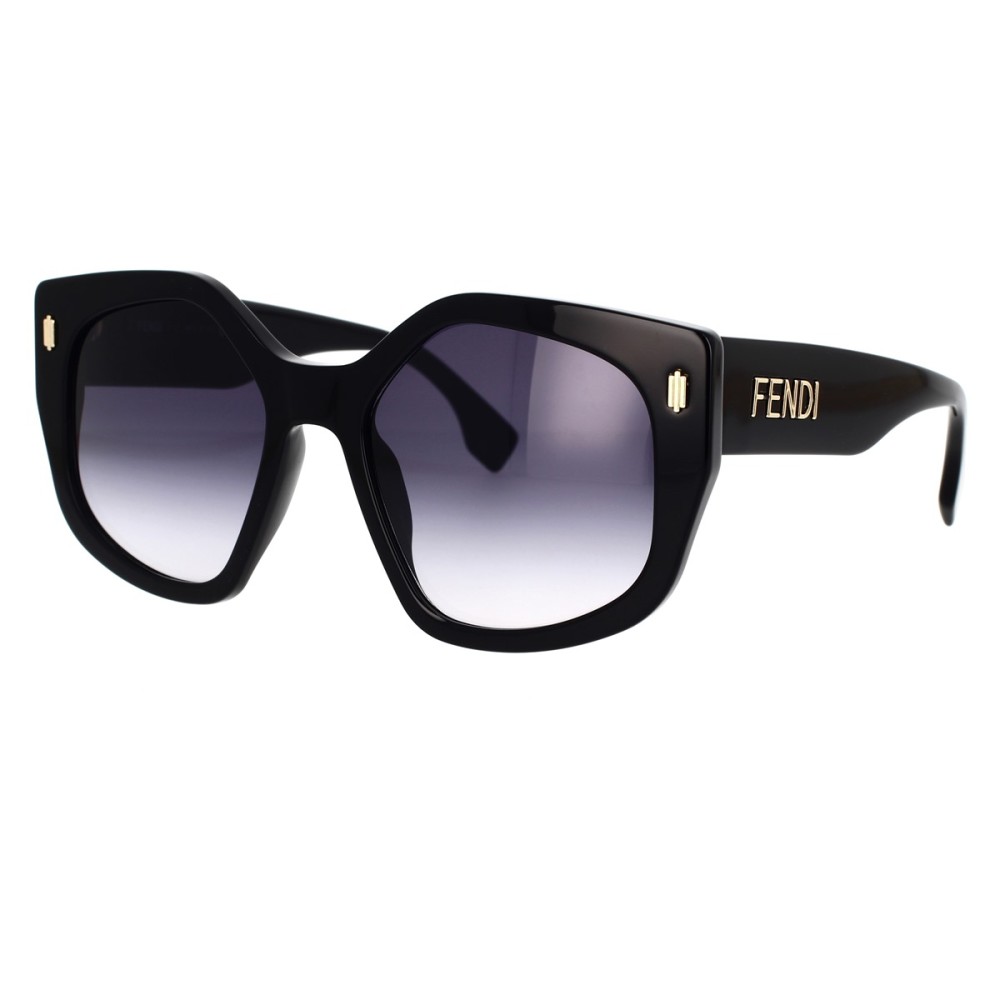 Fendi FE40017I - 01W - 55 Lunettes de soleil Noir Coussin arrondi