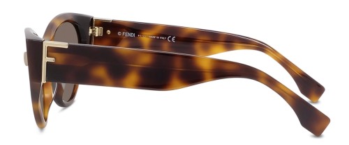 Fendi FE40035I - 53E - 55 Lunettes de soleil Havane Œil de chat