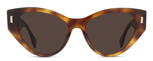 Fendi FE40035I - 53E - 55 Lunettes de soleil Havane Œil de chat
