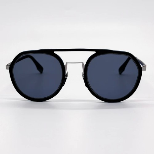 Fendi FE40040U - 90V - 51 Lunettes de soleil Noir, Argent Pilote (Aviateur)