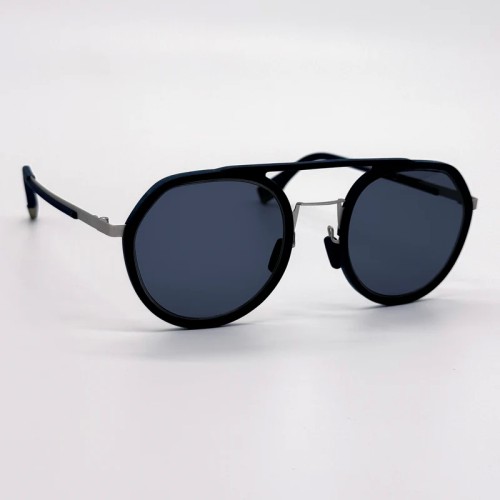 Fendi FE40040U - 90V - 51 Lunettes de soleil Noir, Argent Pilote (Aviateur)