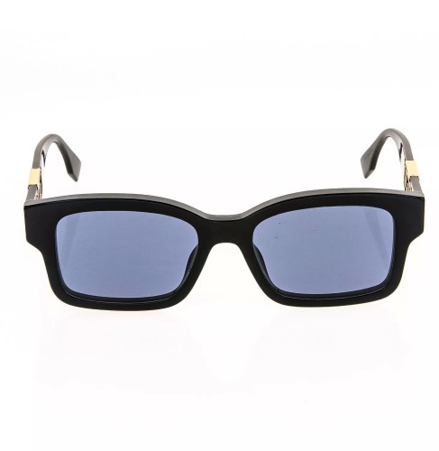 Fendi FE40050I - 01V - 53 Lunettes de soleil Noir, Or Angulaire