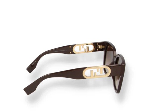 Fendi FE40063I - 50F - 54 Lunettes de soleil Marron Angulaire
