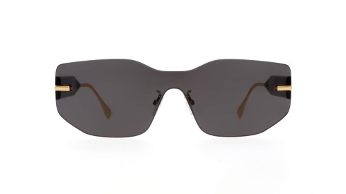 Fendi FE40066U - 30A - 140 Lunettes de soleil Noir, Or Angulaire