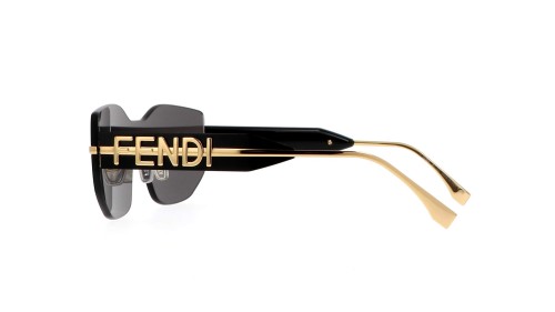 Fendi FE40066U - 30A - 140 Lunettes de soleil Noir, Or Angulaire