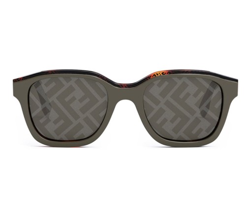 Fendi FE40077I - 50C - 51 Lunettes de soleil Gris, Marron, À motifs Angulaire