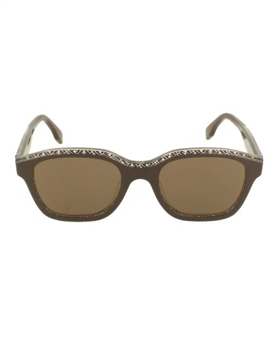 Fendi FE40077I - 50E - 51 Lunettes de soleil Marron, Blanc, À motifs Angulaire