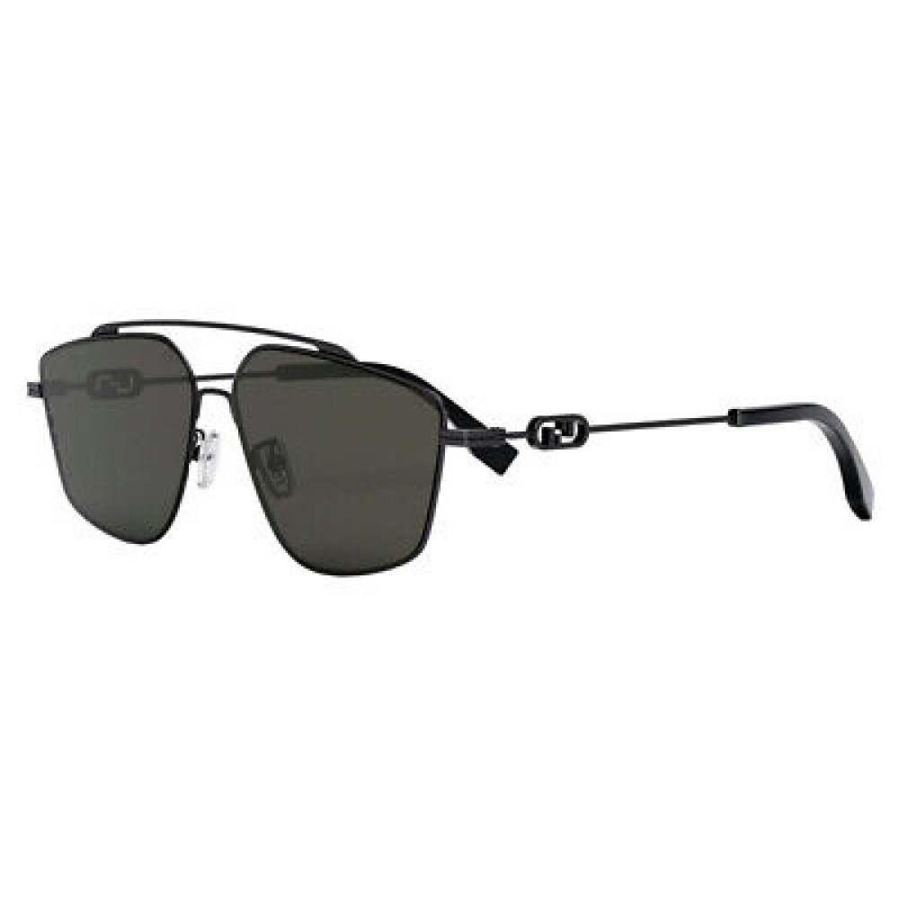 Fendi FE40079U - 12A - 58 Lunettes de soleil Noir Pilote (Aviateur)