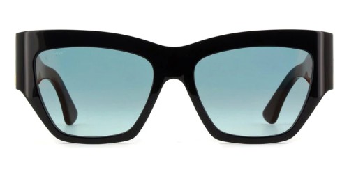 Cartier CT0435S - 003 - 55 Lunettes de soleil Noir, Vert Coussin arrondi