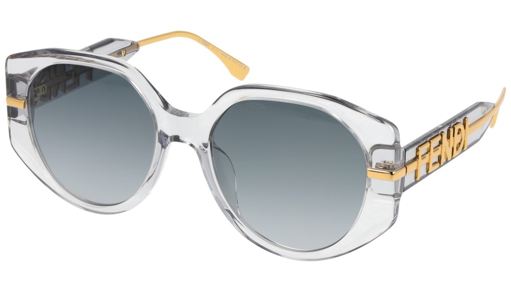 Fendi FE40083U - 20W - 54 Lunettes de soleil Transparent, Or Rond