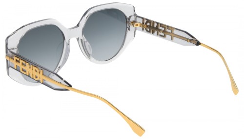 Fendi FE40083U - 20W - 54 Lunettes de soleil Transparent, Or Rond