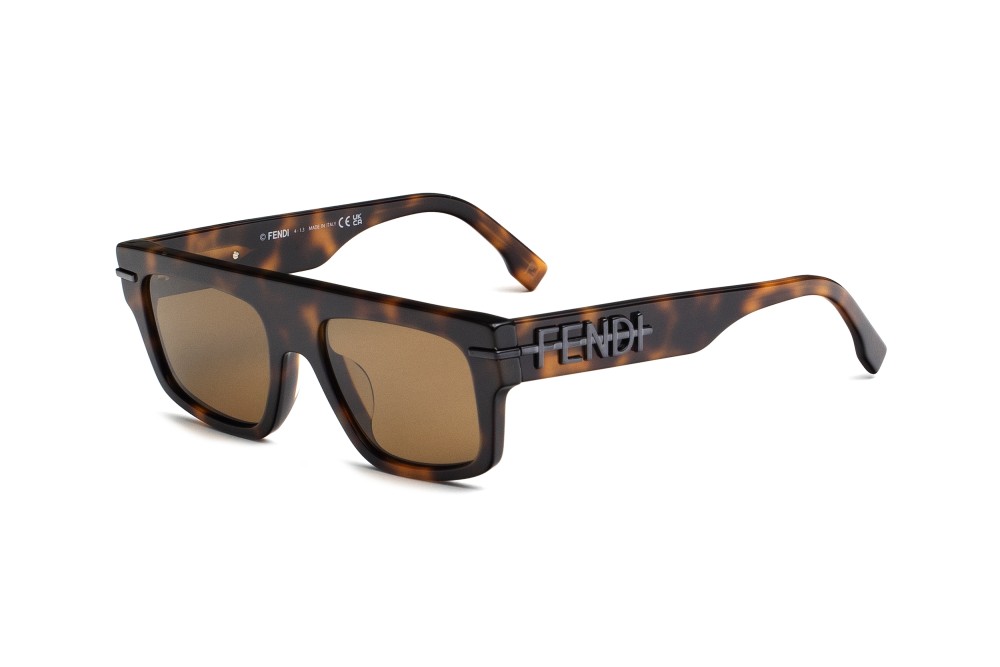 Fendi FE40091U - 53E - 54 Lunettes de soleil Havane Dessus plat