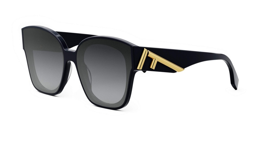 Fendi FE40098I - 90B - 63 Lunettes de soleil Blue Pillow (Rounded)