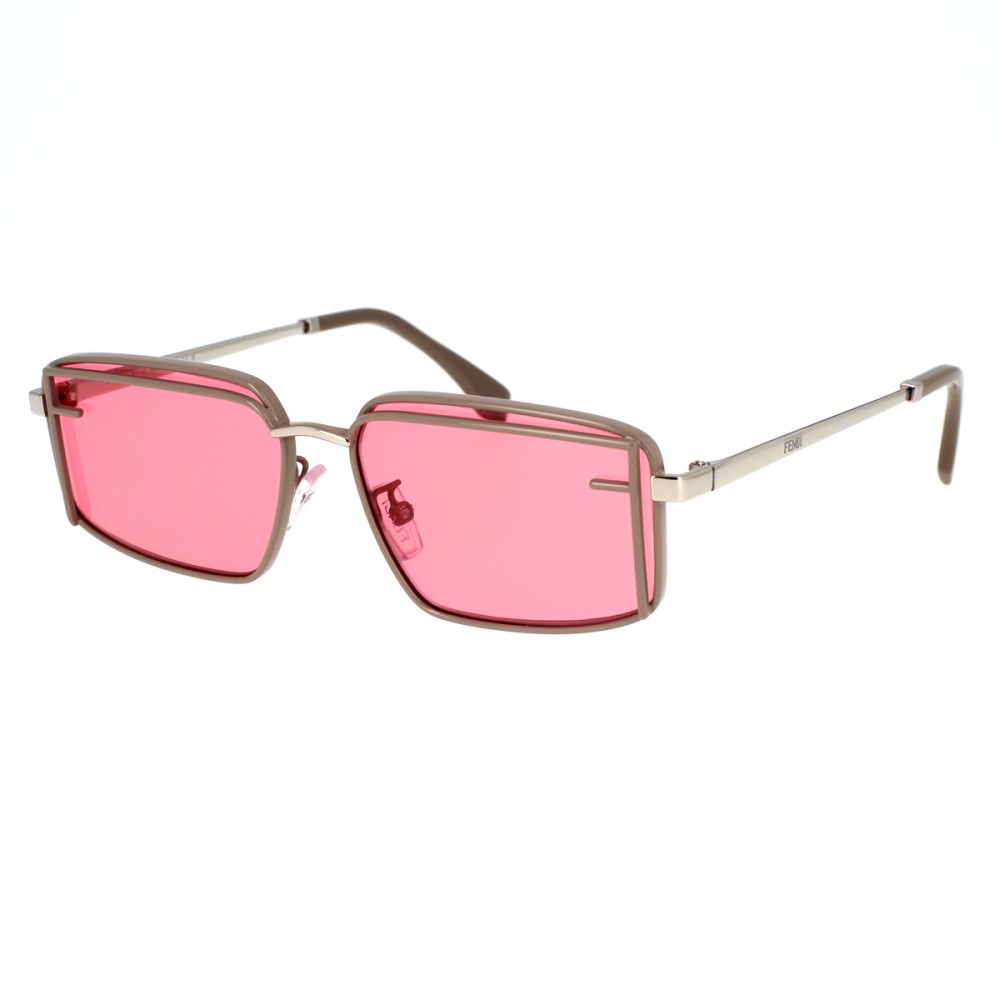 Fendi FE40102U - 50S - 53 Lunettes de soleil Argent Angulaire