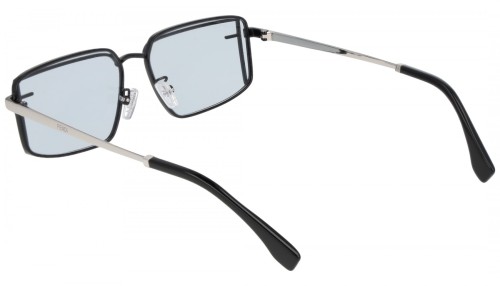 Fendi FE40102U - 01V - 53 Lunettes de soleil Noir, Argent Angulaire