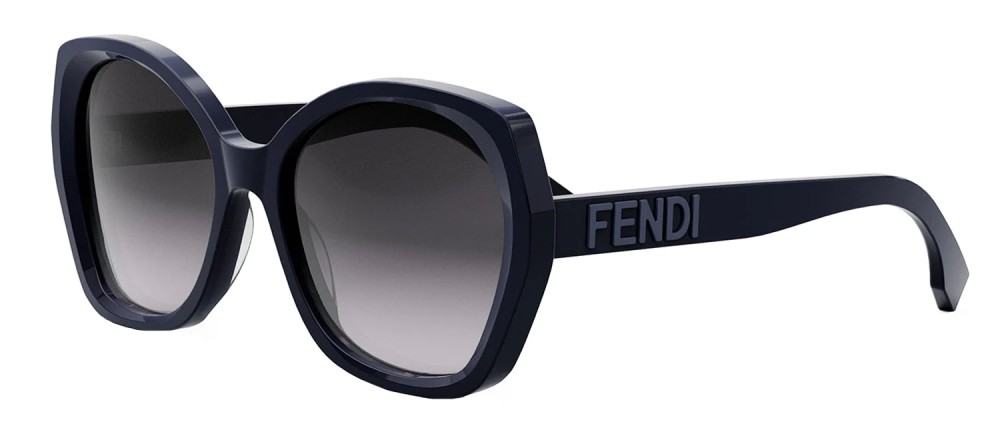 Fendi FE40112I - 90B - 57 Lunettes de soleil Bleu Coussin arrondi