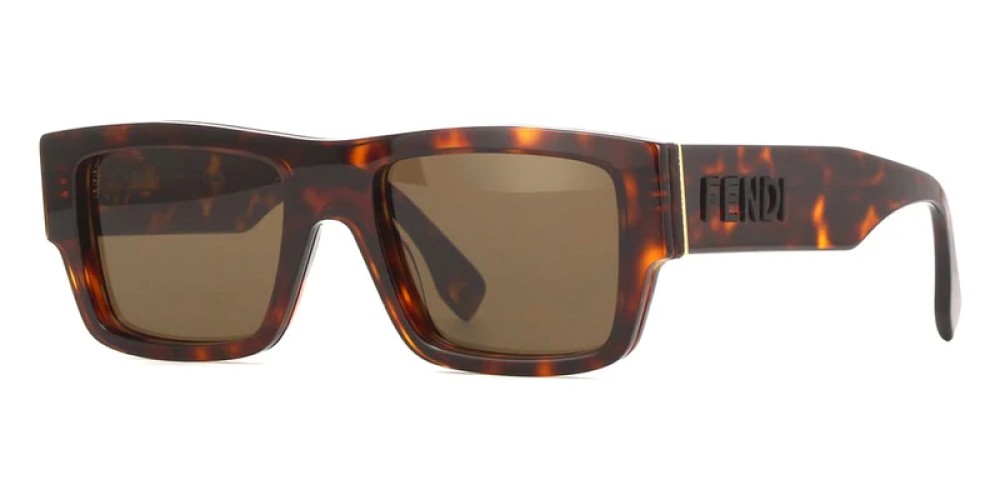 Fendi FE40118I - 54E - 53 Lunettes de soleil Havane Angulaire