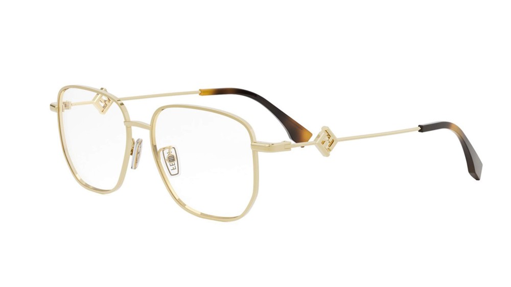 Fendi FE50111F - 030 - 54 Cadres optiques Or, Havane Angulaire