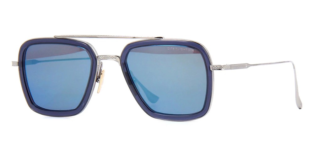 Dita FLIGHT.006 7806 - G - 52 Lunettes de soleil Argent, Bleu Pilote (Aviateur)