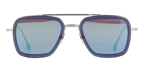 Dita FLIGHT.006 7806 - G - 52 Lunettes de soleil Argent, Bleu Pilote (Aviateur)