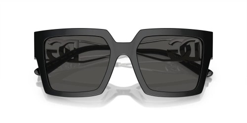 DOLCE & GABBANA DG4446B - 501/87 - 53 Lunettes de soleil Noir, Argent Angulaire