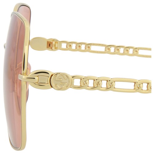 Gucci GG0724S WITHOUT CHAIN - 005 - 61 Lunettes de soleil Gold Square