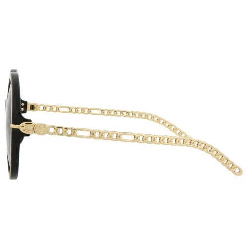 Gucci GG0726S WITHOUT CHAIN - 001 - 56 Lunettes de soleil Or, Noir Rond