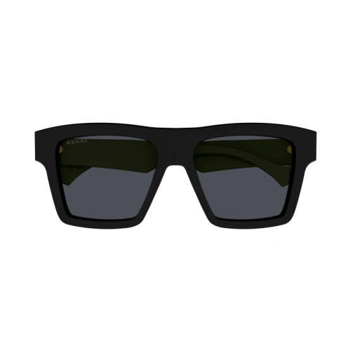 Gucci GG0962S - 009 - 55 Lunettes de soleil Noir, Vert Angulaire