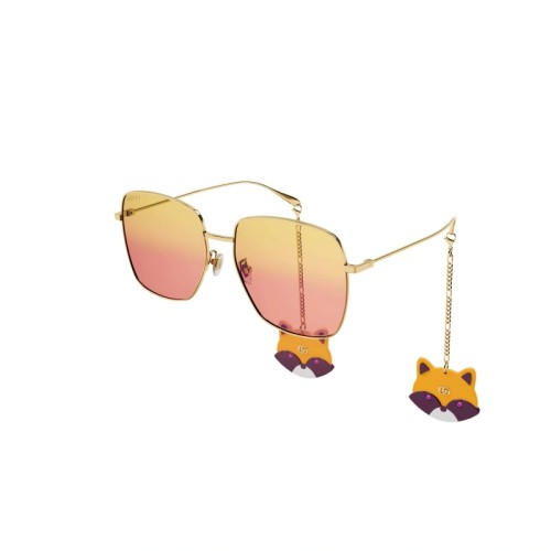 Gucci GG1031S WITH CHAIN - 005 - 59 Lunettes de soleil Gold Square