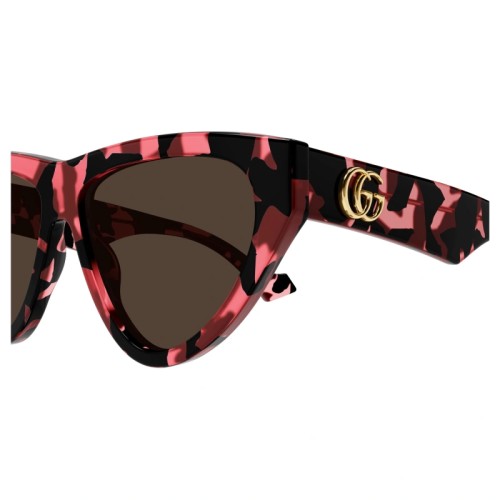 Gucci GG1333S - 003 - 58 Lunettes de soleil Rose, Noir à motifs Œil de chat
