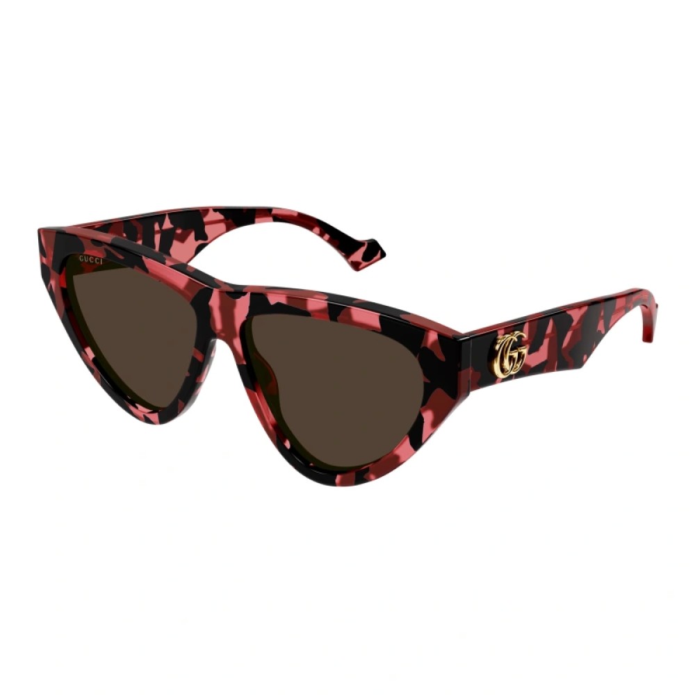 Gucci GG1333S - 003 - 58 Lunettes de soleil Rose, Noir à motifs Œil de chat