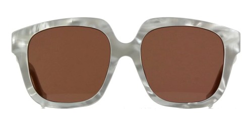 Gucci GG1376SA - 001 - 55 Lunettes de soleil Blanc, À motifs Angulaire