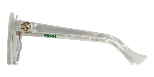 Gucci GG1376SA - 001 - 55 Lunettes de soleil Blanc, À motifs Angulaire